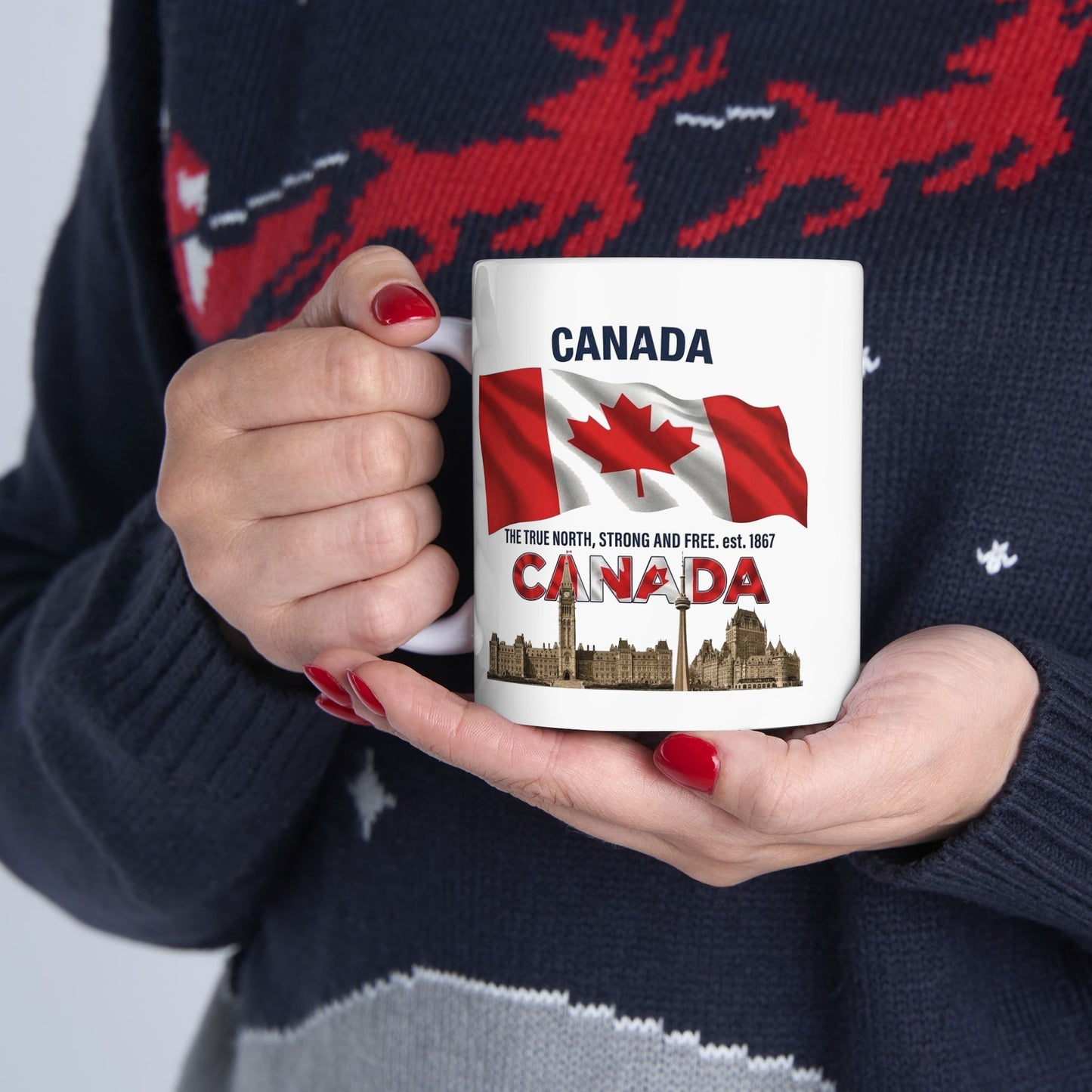 Canada Pride Ceramic Mug — Canadian Flag & Landmark Coffee Cup (11oz, 15oz)