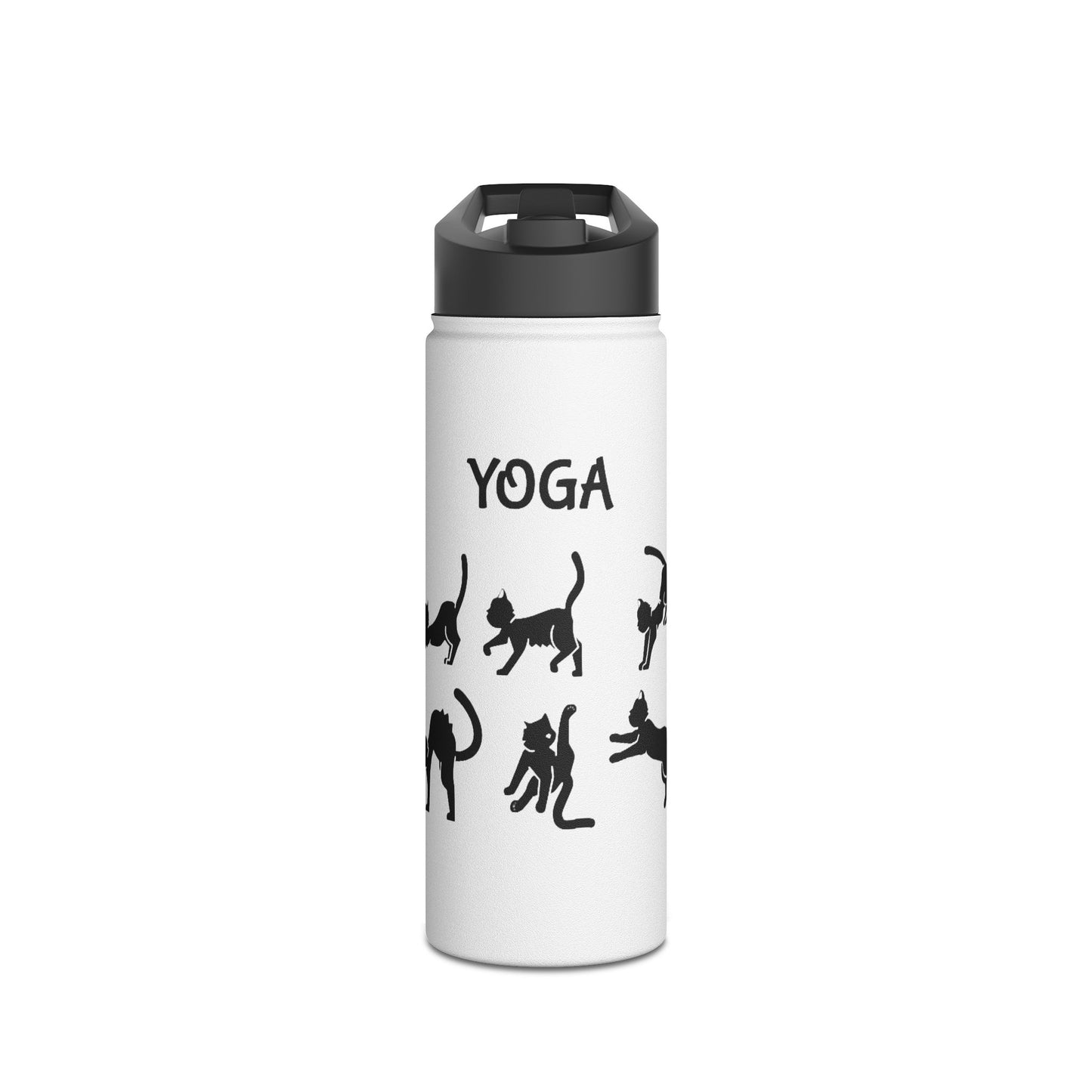 Yoga Cats Stainless Steel Water Bottle – Funny Cat Pose Design