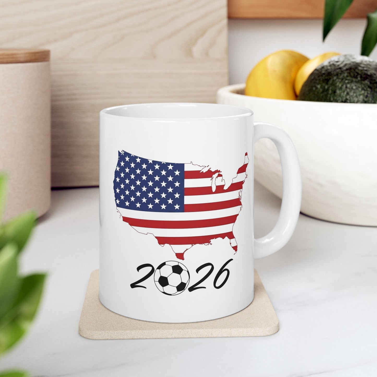 USA Flag Map 2026 Mug | American Map Ceramic Mug