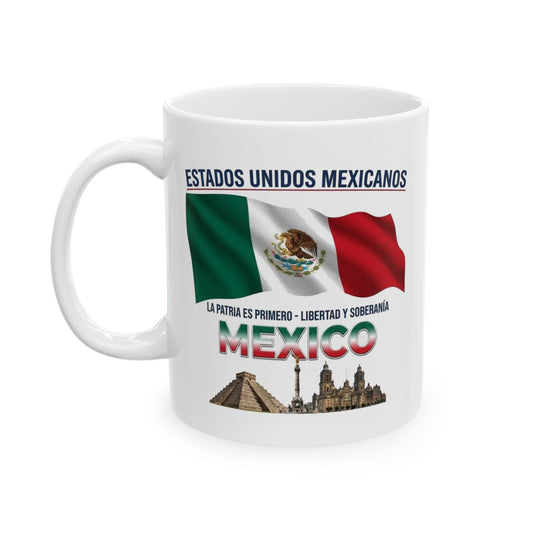 Mexico Pride Ceramic Mug — Mexican Flag & Land marks Coffee mug/cup (11oz/15oz)