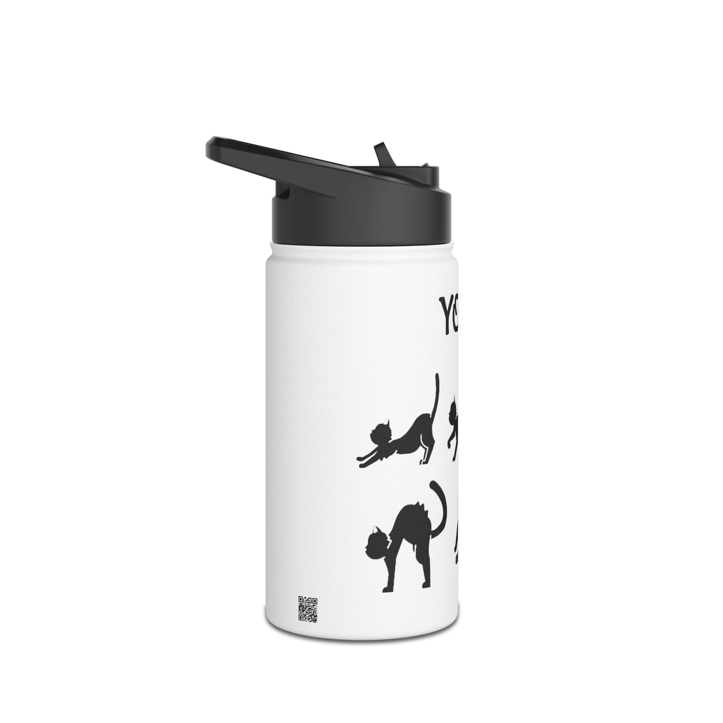 Yoga Cats Stainless Steel Water Bottle – Funny Cat Pose Design
