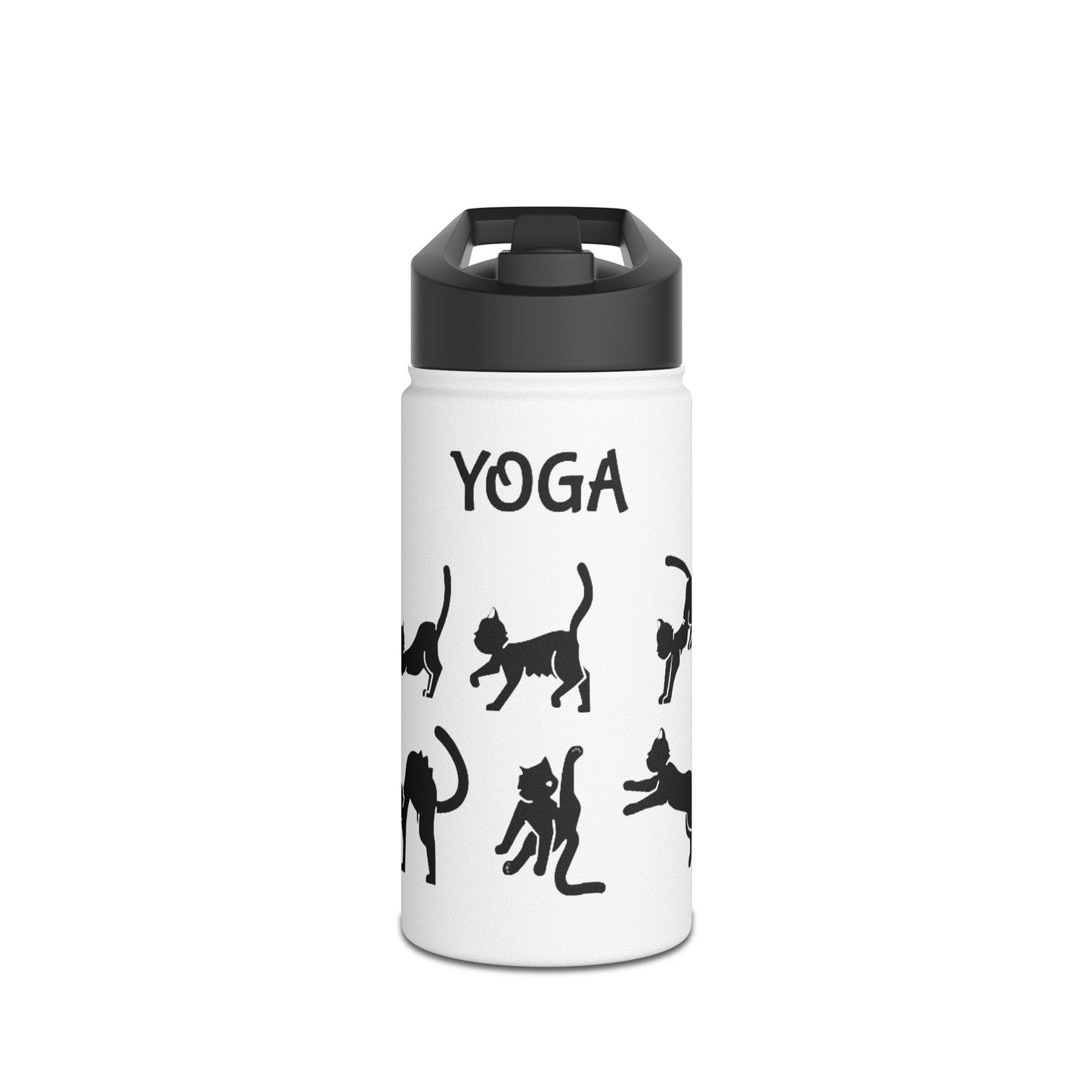 Yoga Cats Stainless Steel Water Bottle – Funny Cat Pose Design