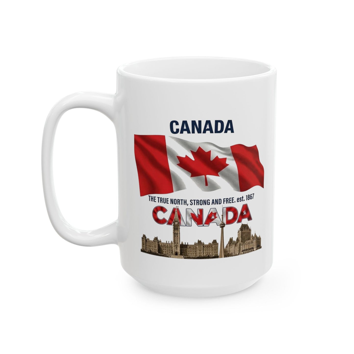 Canada Pride Ceramic Mug — Canadian Flag & Landmark Coffee Cup (11oz, 15oz)
