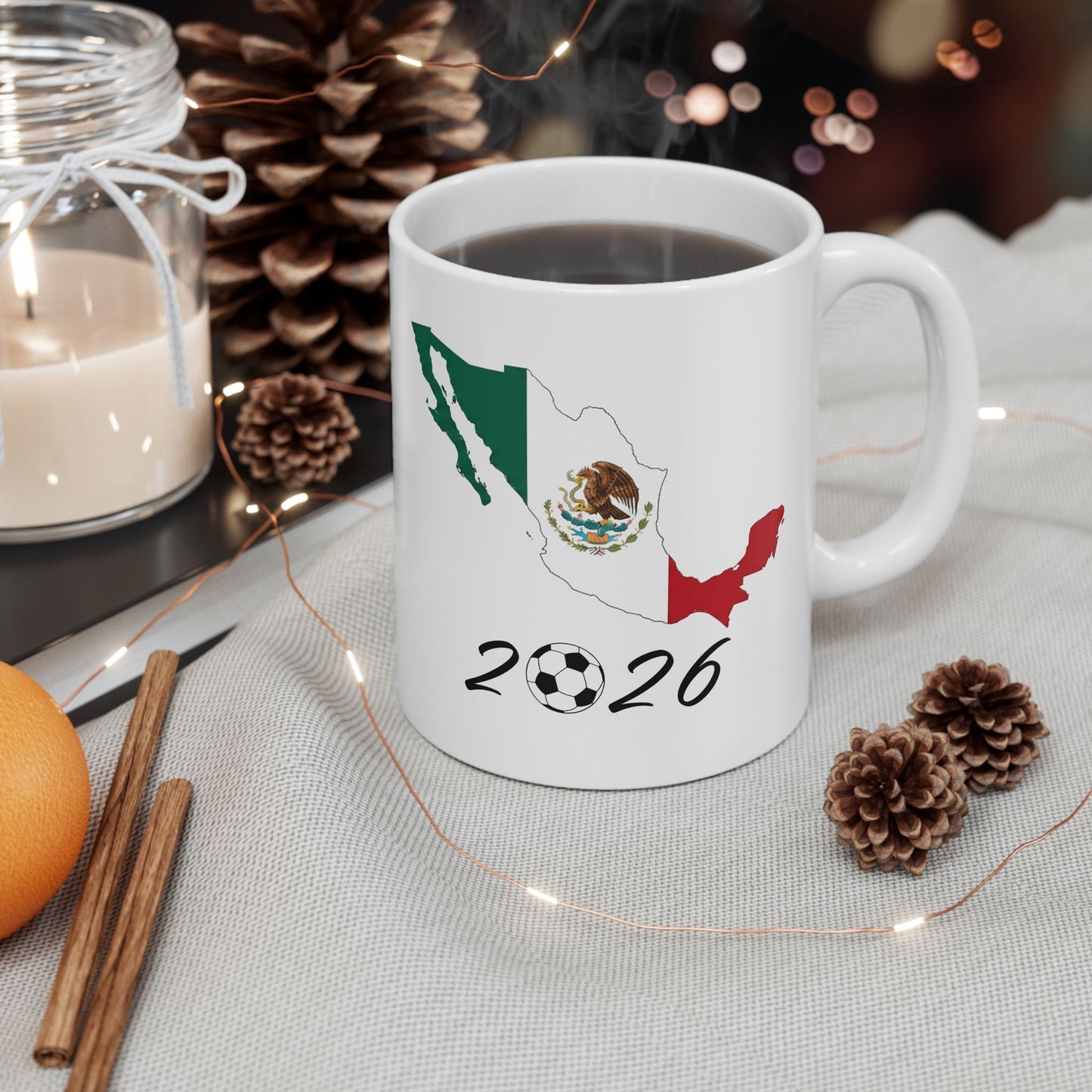 Mexico Flag & Map Design Mug | Ceramic Coffee Mug (11oz, 15oz)