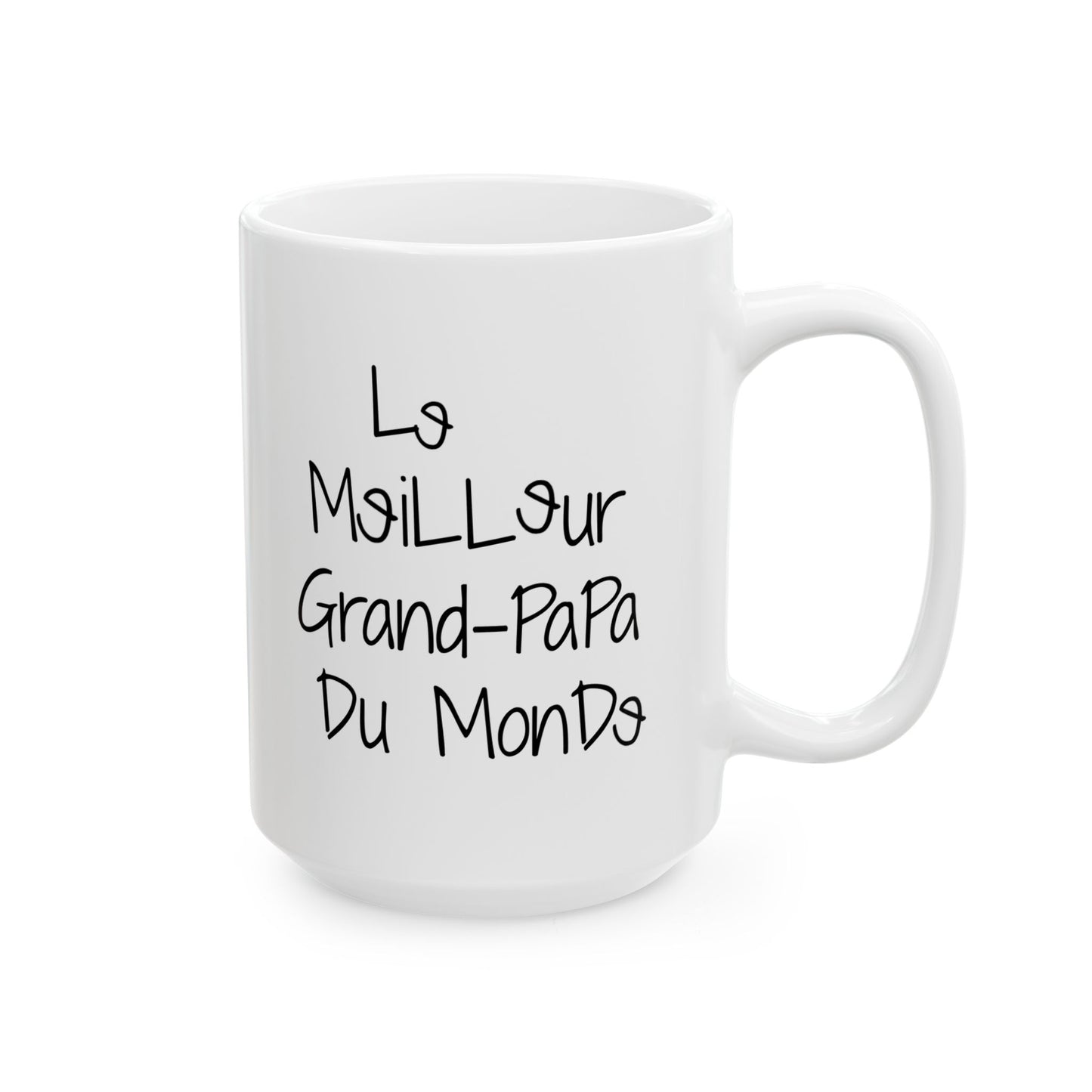 Le Meilleur grand-père du monde Ceramic Mug | French Grandpa Coffee Mug/Cup, 11oz or 15oz Left Hand
