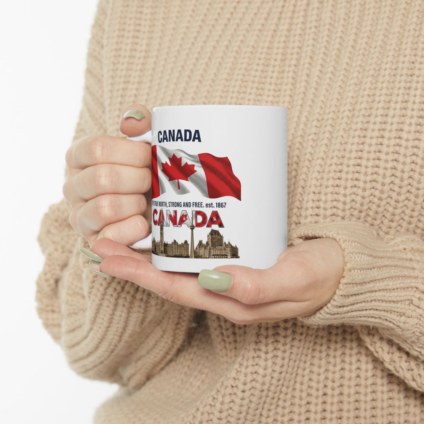 Canada Pride Ceramic Mug — Canadian Flag & Landmark Coffee Cup (11oz, 15oz)