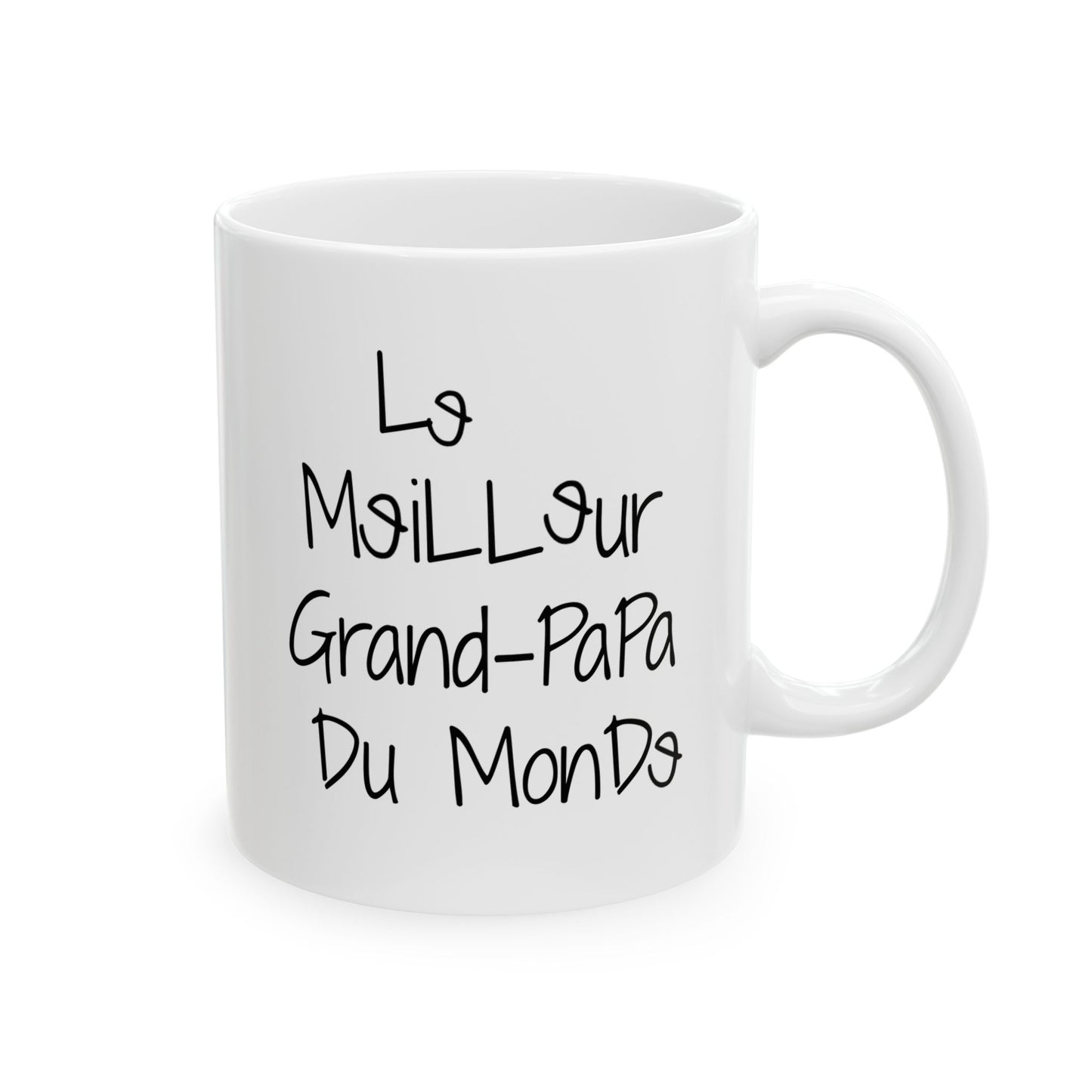 Le Meilleur grand-père du monde Ceramic Mug | French Grandpa Coffee Mug/Cup, 11oz or 15oz Left Hand