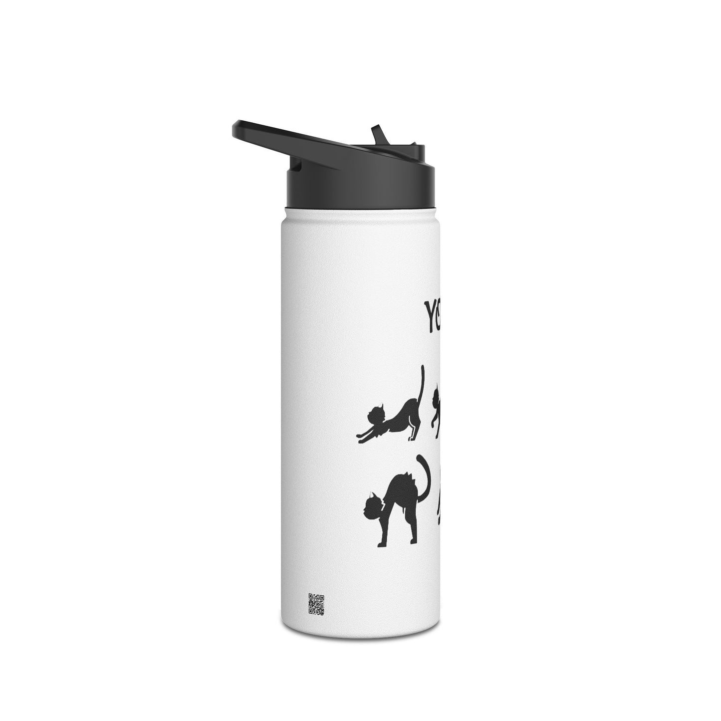 Yoga Cats Stainless Steel Water Bottle – Funny Cat Pose Design