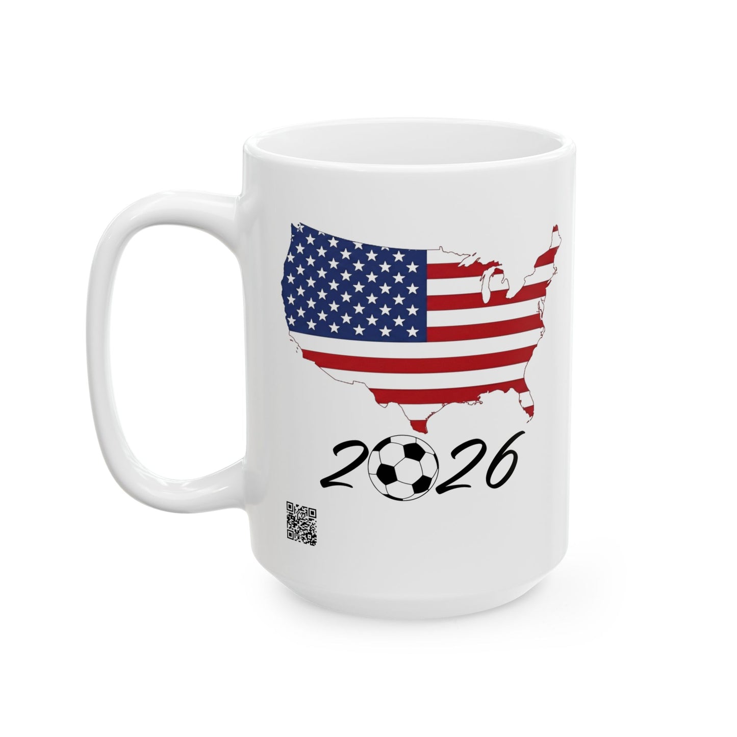 USA Flag 2026 Soccer mug | American Flag Silhouette Ceramic Mug