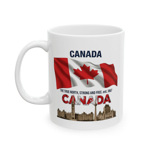 Canada Pride Ceramic Mug — Canadian Flag & Landmark Coffee Cup (11oz, 15oz)