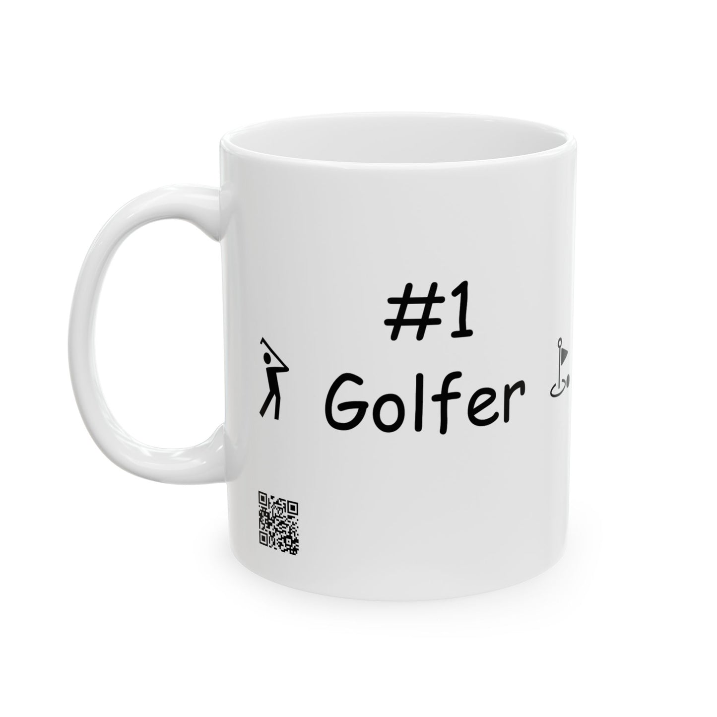 Golf Stick Figure Coffee Mug | Golfer Icon Ceramic Mug (11oz, 15oz)