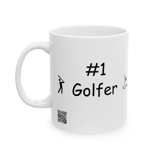Golf Stick Figure Coffee Mug | Golfer Icon Ceramic Mug (11oz, 15oz)