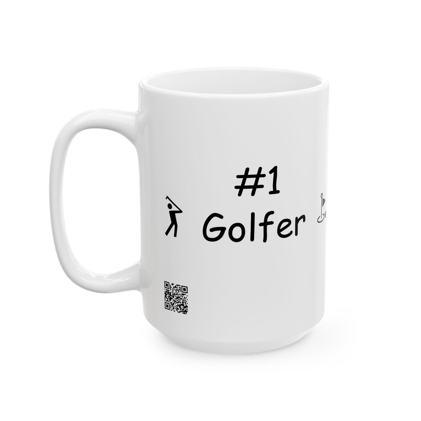 Golf Stick Figure Coffee Mug | Golfer Icon Ceramic Mug (11oz, 15oz)
