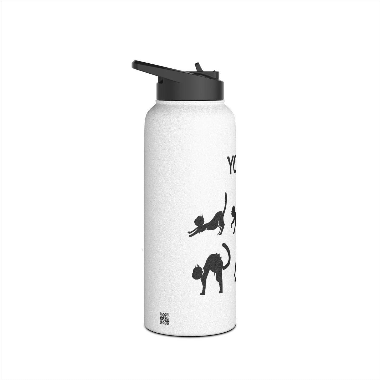 Yoga Cats Stainless Steel Water Bottle – Funny Cat Pose Design