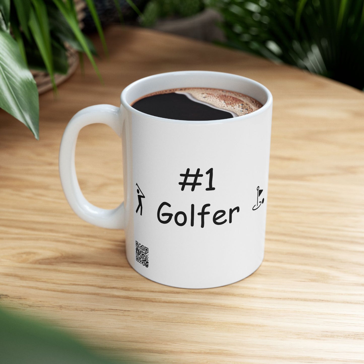 Golf Stick Figure Coffee Mug | Golfer Icon Ceramic Mug (11oz, 15oz)