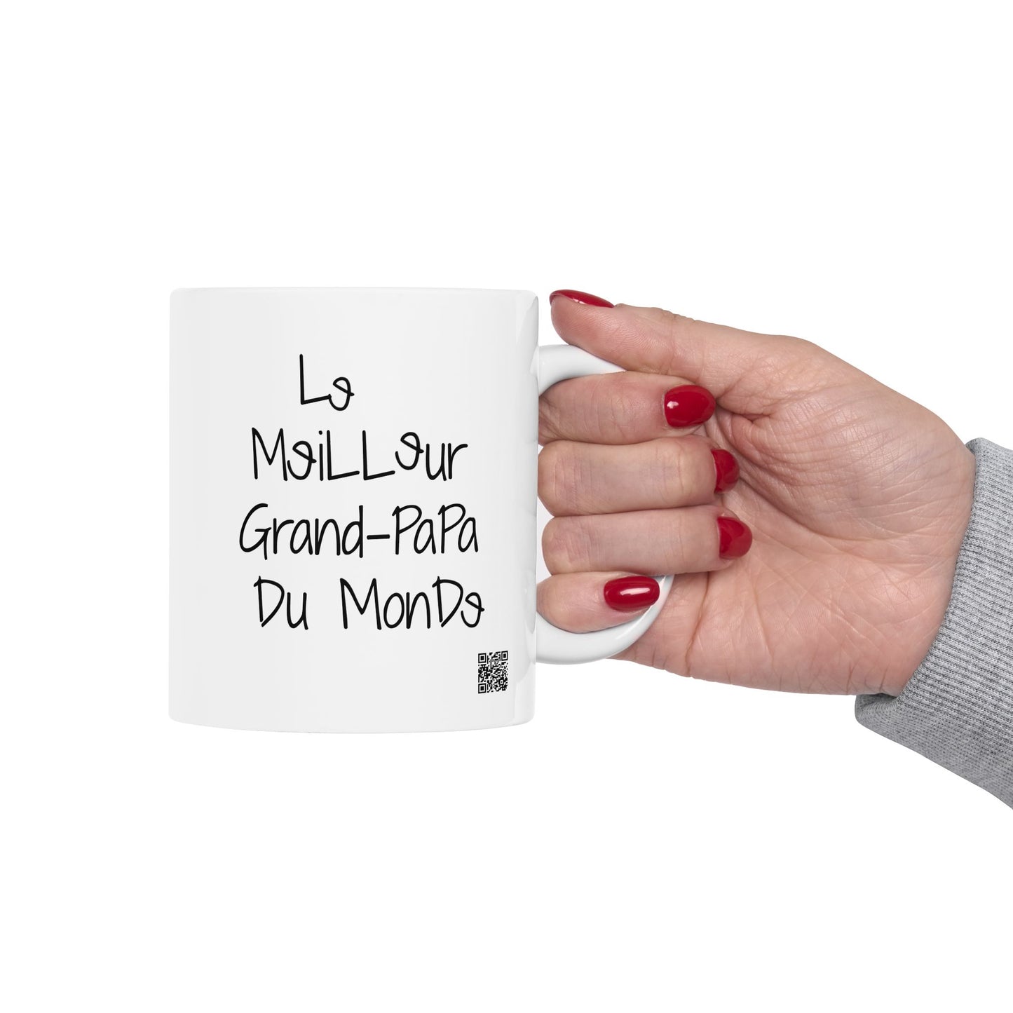 Le Meilleur grand-père du monde Ceramic Mug | French Grandpa Coffee Cup, 11oz or 15oz Left Hand