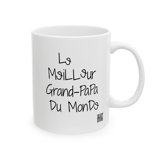 Le Meilleur grand-père du monde Ceramic Mug | French Grandpa Coffee Cup, 11oz or 15oz Left Hand