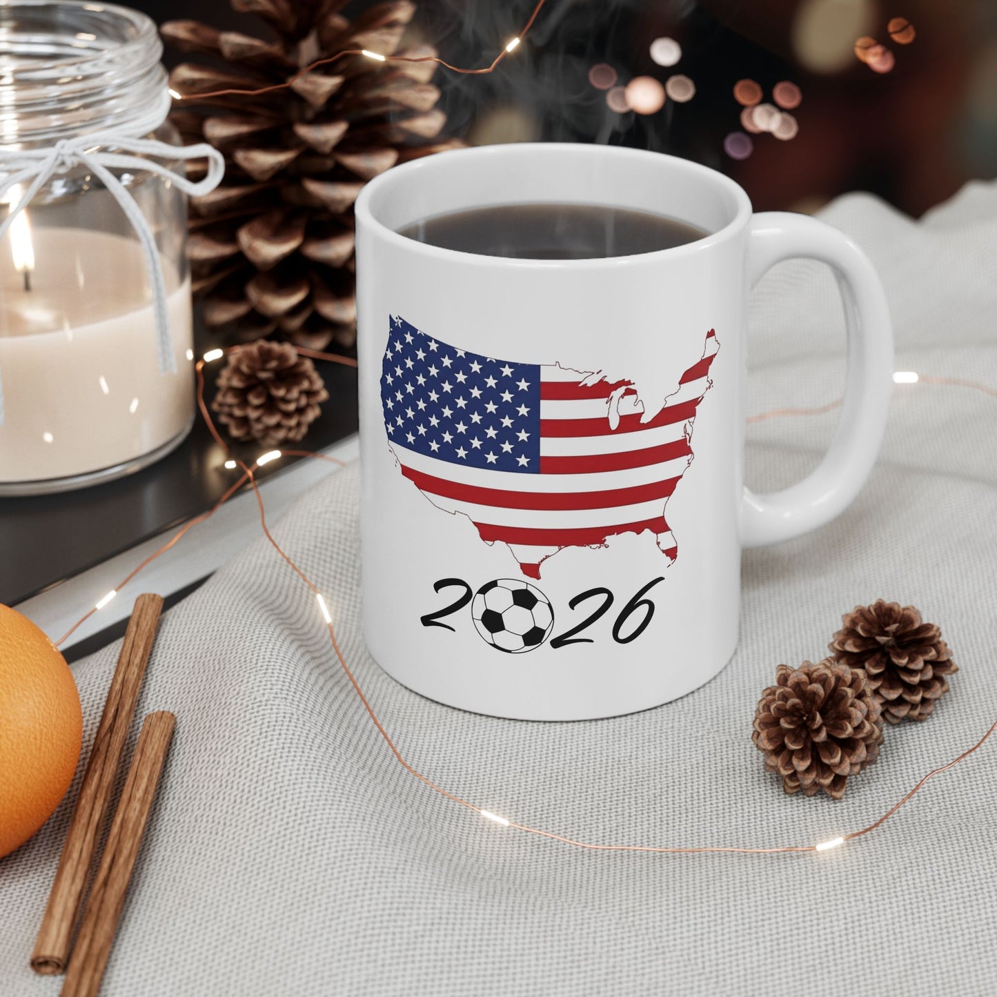 USA Flag Map 2026 Mug | American Map Ceramic Mug