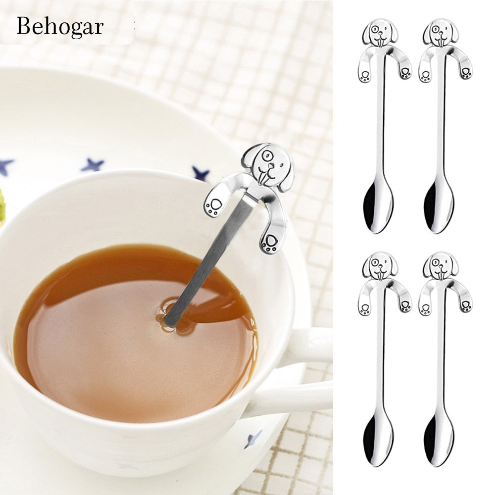 Cute Puppy Dog Hanging Spoon – Stainless Steel Coffee & Tea Spoon, Pet Lover Gift, Mug Accessory, Dog Lover Kitchenware